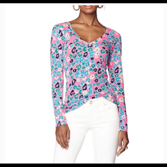 Lilly Pulitzer Jodie top Sun Kissed Paws Off - Picture 1 of 9